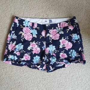 Blue floral pattern shorts
